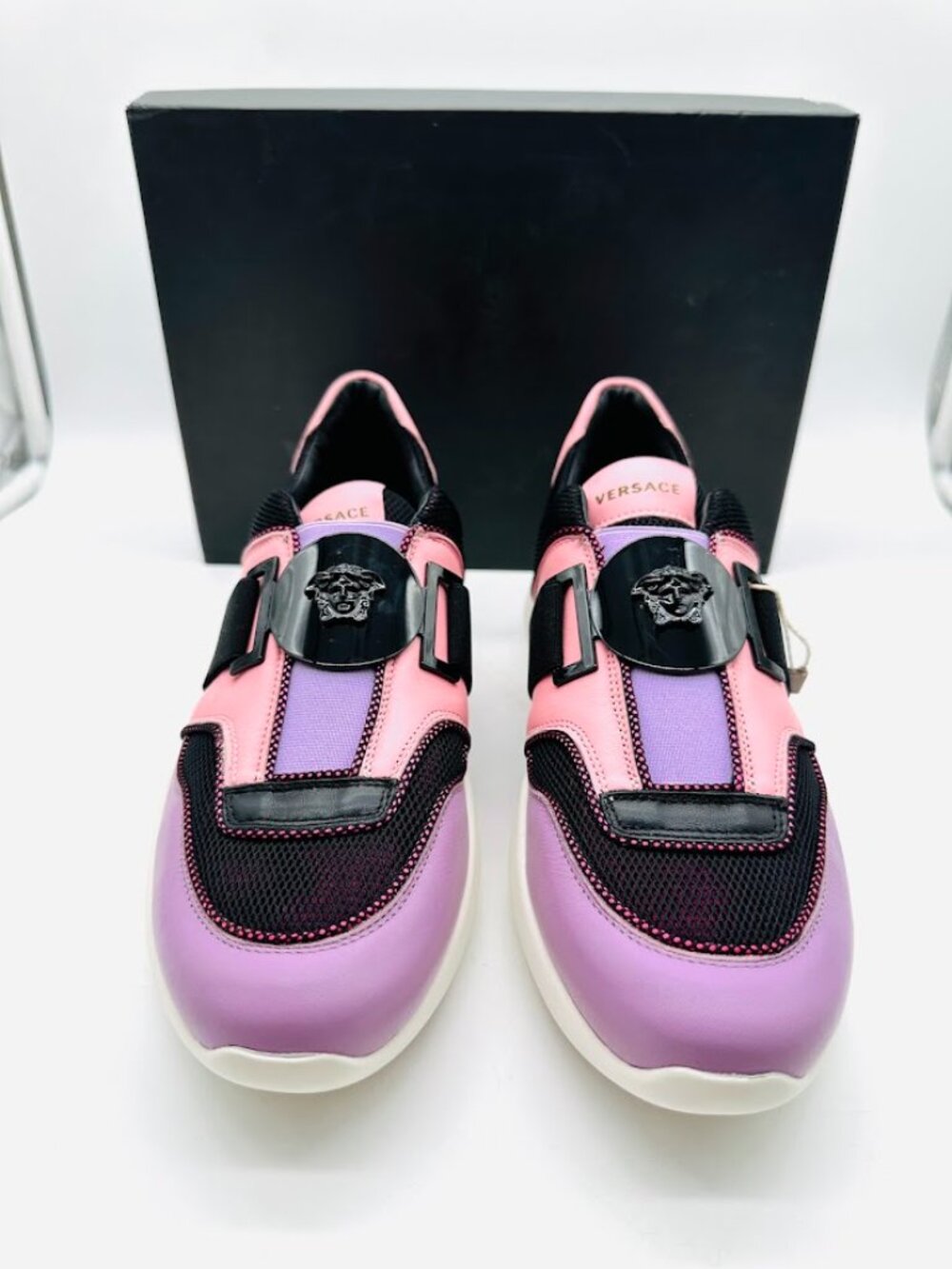 Versace‎ Women's Medusa Sneakers Pink Lilac Leather Size 40 EU / 10 US